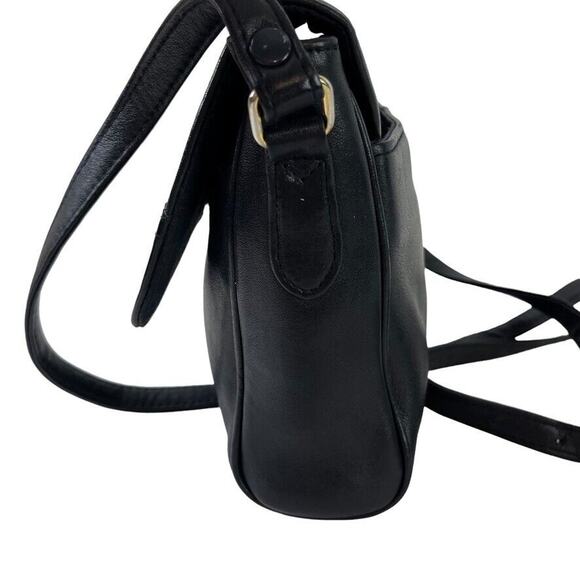 Etienne Aigner Womens Navy Blue Leather Flap Pocket Small Purse Shoulder Bag - Picture 9 of 16